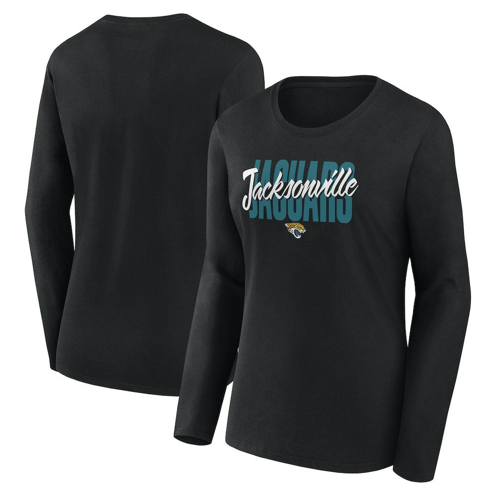 Jacksonville Jaguars Logo Athletic Women's Grip Long Sleeve T-Shirt Black
