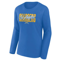 Los Angeles Chargers Logo Athletic Women's Grip Long Sleeve T-Shirt Powder Blue