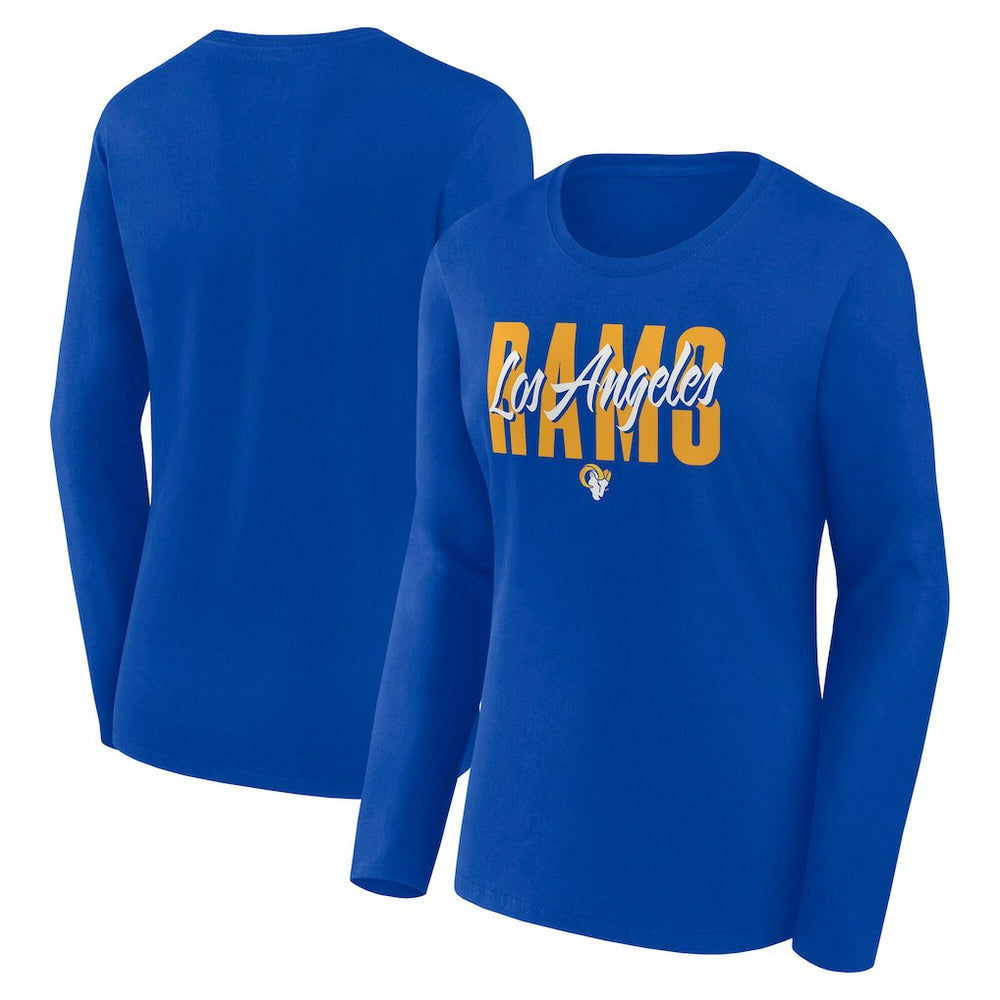 Los Angeles Rams Logo Athletic Women's Grip Long Sleeve T-Shirt Royal