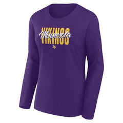 Minnesota Vikings Logo Athletic Women's Grip Long Sleeve T-Shirt Purple