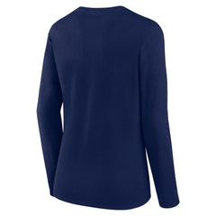 New England Patriots Logo Athletic Women's Grip Long Sleeve T-Shirt Navy
