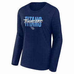 Tennessee Titans Logo Athletic Women's Grip Long Sleeve T-Shirt Navy