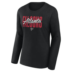 Atlanta Falcons Logo Athletic Women's Grip Long Sleeve T-Shirt Black