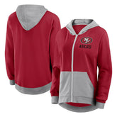 San Francisco 49ers Logo Athletic Women's Hit It French Terry Full-Zip Hoodie Scarlet