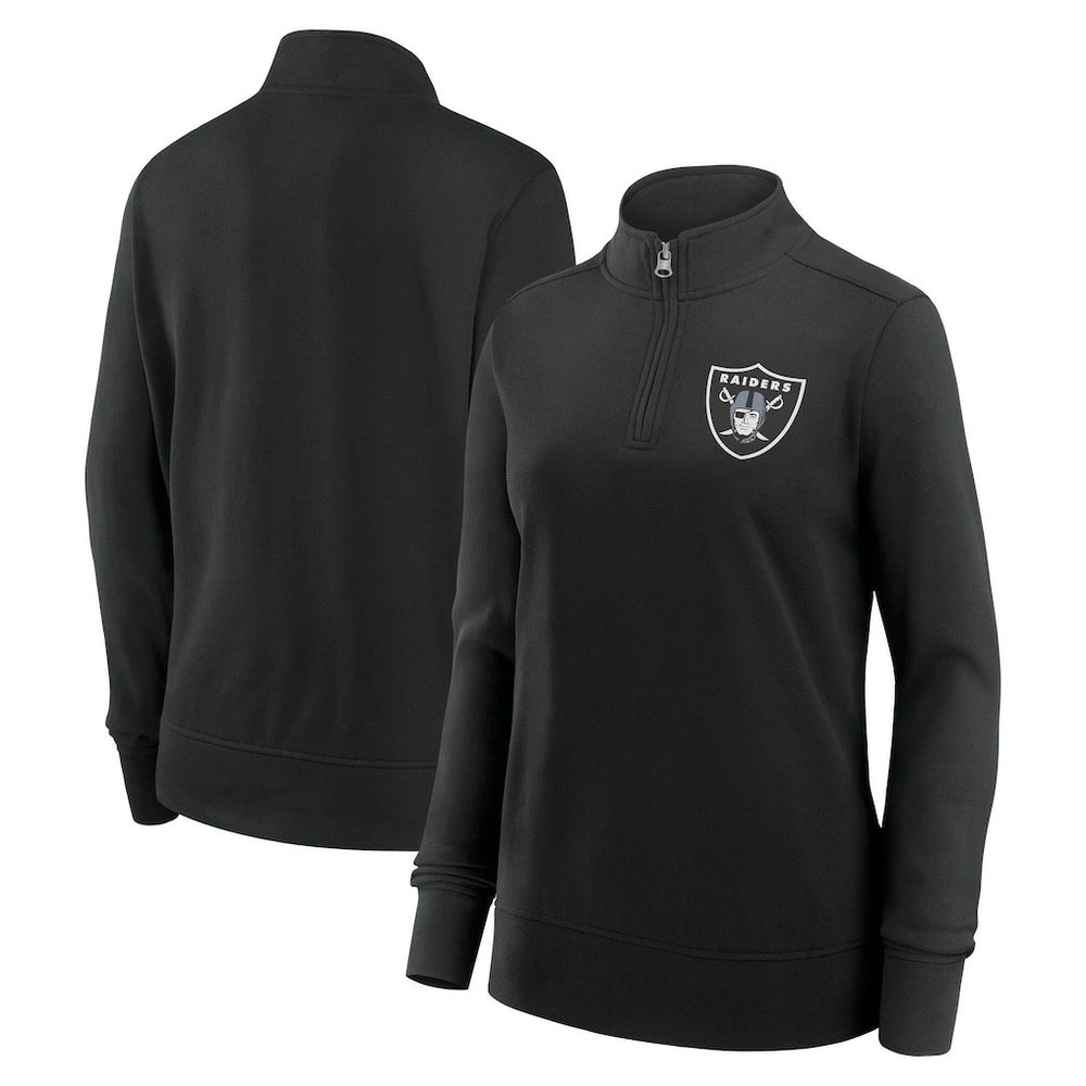 Las Vegas Raiders Logo Athletic Women's Velocity Quarter-Zip Jacket Black