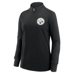 Pittsburgh Steelers Logo Athletic Women's Velocity Quarter-Zip Jacket Black