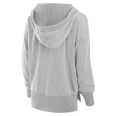 Fanatics Miami Dolphins Women's Initiative Snow Wash French Terry V-Neck Pullover Hoodie Heather Gray