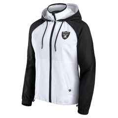 Fanatics Las Vegas Raiders Women's Full-Zip Anorak Hoodie Jacket White
