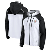 Fanatics Pittsburgh Steelers Women's Full-Zip Anorak Hoodie Jacket White