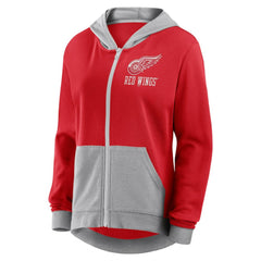 Detroit Red Wings Logo Athletic Women's Hit It French Terry Full-Zip Hoodie - Red - NHL 201195263