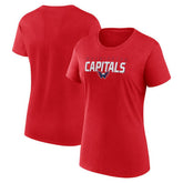 Washington Capitals Logo Athletic Women's Launch Scoop Neck T-Shirt - Red - NHL 201195289