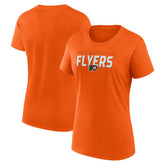 Philadelphia Flyers Logo Athletic Women's Launch Scoop Neck T-Shirt - Orange - NHL 201195303