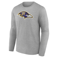 Lamar Jackson Baltimore Ravens Icon Player Name & Number Long Sleeve T-Shirt Gray