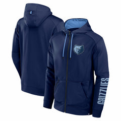 Memphis Grizzlies Baller Defender Performance Full-Zip Hoodie Navy | Fanatics