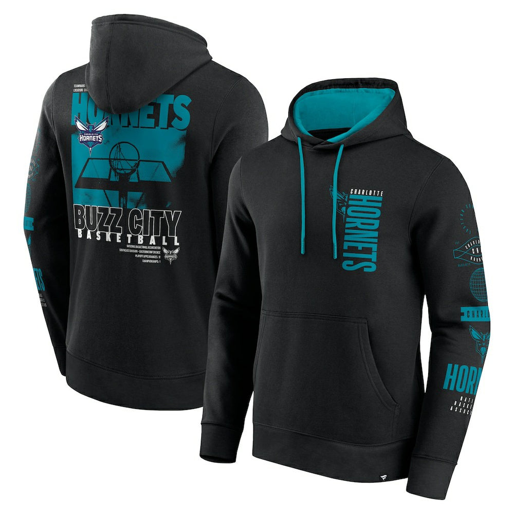 Charlotte Hornets Game Time Crossover Pullover Hoodie Black | Fanatics for sale