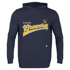 Milwaukee Brewers Levelwear Relay 2.0 Retro Pullover Hoodie - Navy - MLB Discount