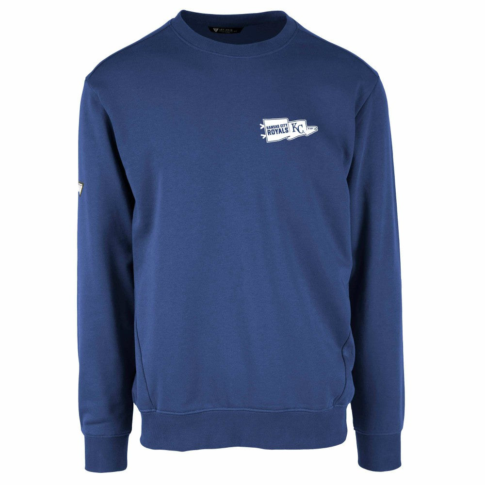 Kansas City Royals Levelwear Zane Rafters Pullover Sweatshirt - Royal - MLB Discount