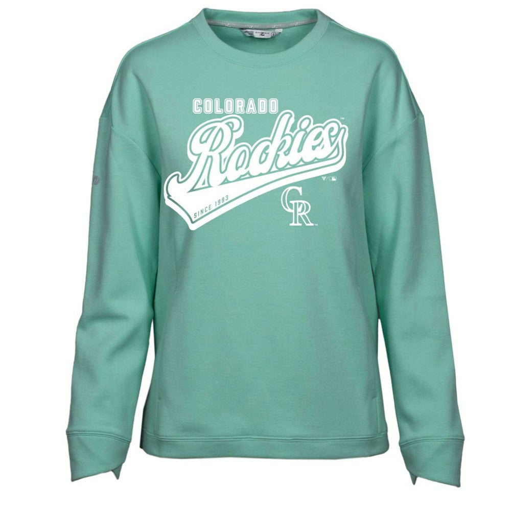 Colorado Rockies Levelwear Women's Fiona Sweep Pullover Sweatshirt - Mint - MLB Discount