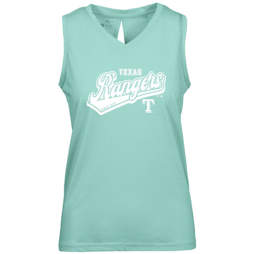 Texas Rangers Levelwear Women's Paisley Sweep V-Neck Tank Top - Mint - MLB Sale
