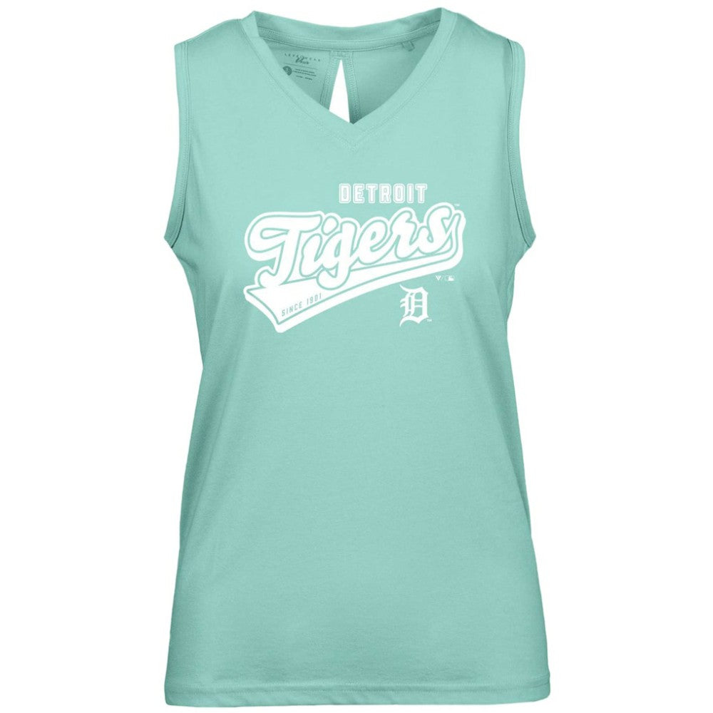 Detroit Tigers Levelwear Women's Paisley Sweep V-Neck Tank Top - Mint - MLB Sale