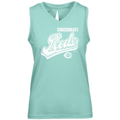 Cincinnati Reds Levelwear Women's Paisley Sweep V-Neck Tank Top - Mint - MLB Lifestyle