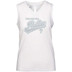 Philadelphia Phillies Levelwear Women's Paisley Sweep V-Neck Tank Top - White - MLB Sale