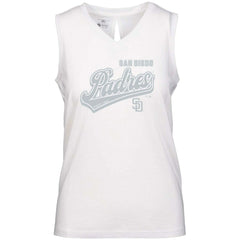 San Diego Padres Levelwear Women's Paisley Sweep V-Neck Tank Top - White - MLB Online
