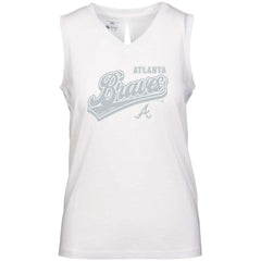 Atlanta Braves Levelwear Women's Paisley Sweep V-Neck Tank Top - White - MLB Online