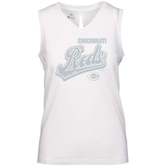 Cincinnati Reds Levelwear Women's Paisley Sweep V-Neck Tank Top - White - MLB Online