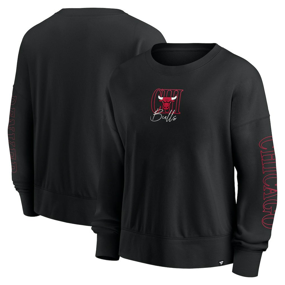 Chicago Bulls Women's Oversized Game Day Pullover Sweatshirt Black | Fanatics Lifestyle