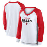 Chicago Bulls Women's Open Lane Waffle Long Sleeve V-Neck T-Shirt for sale White | Fanatics discount