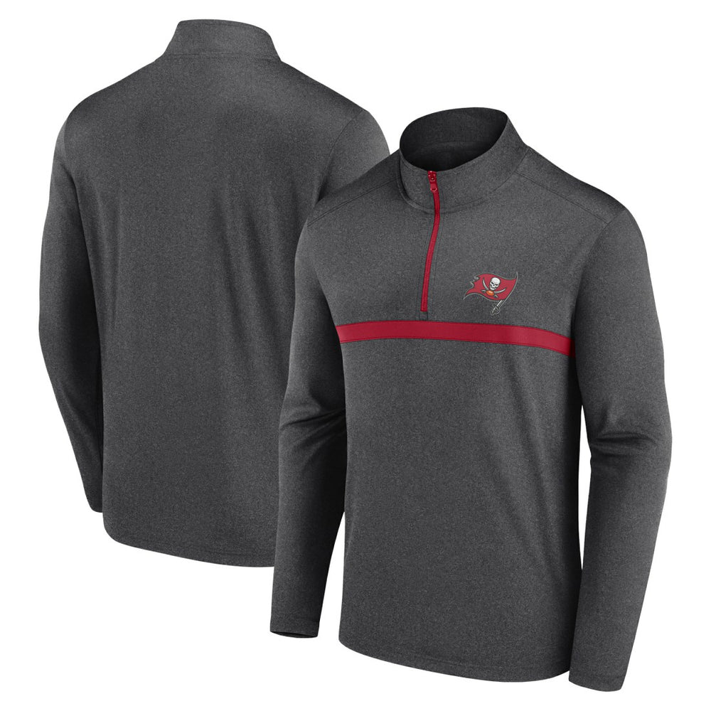 Fanatics Tampa Bay Buccaneers Head-to-Head Quarter-Zip Pullover Heather Charcoal