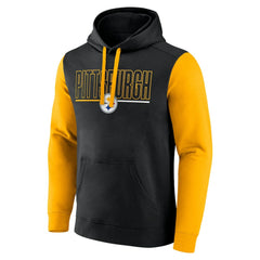 Fanatics Pittsburgh Steelers Outline Pullover Hoodie Black/Gold