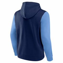 Memphis Grizzlies Logo Athletic Outline Colorblock Pullover Hoodie Navy