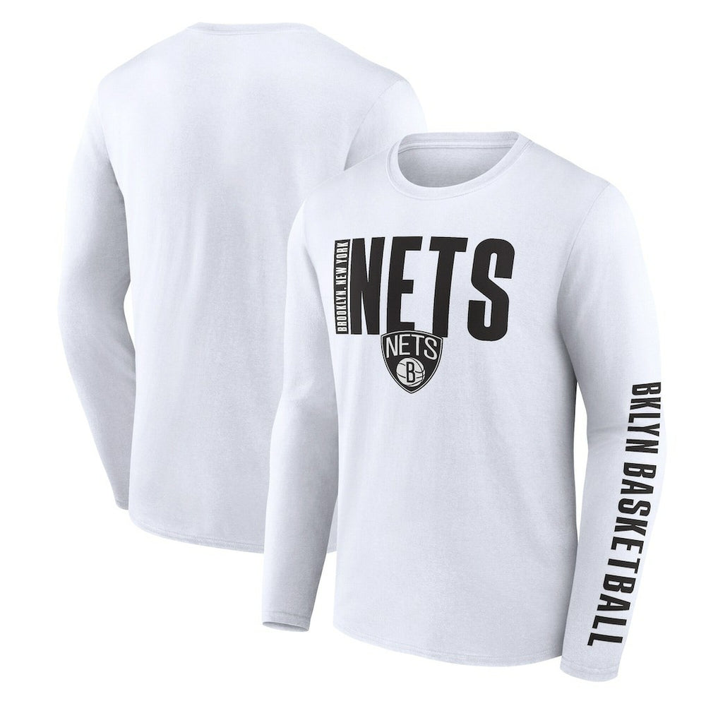 Brooklyn Nets Logo Athletic Vision Long Sleeve T-Shirt White