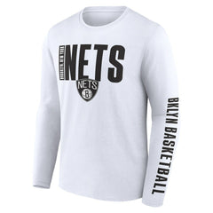 Brooklyn Nets Logo Athletic Vision Long Sleeve T-Shirt White