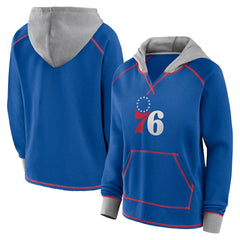 Philadelphia 76ers Logo Athletic Women's Boom Pullover Hoodie Royal