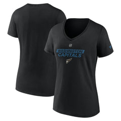 Washington Capitals Fanatics Women's Authentic Pro Alt Logo V-Neck T-Shirt - Black - NHL 201203791