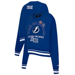Tampa Bay Lightning Pro Standard Women's Area Code Cropped Pullover Sweatshirt - Blue - NHL 201205069