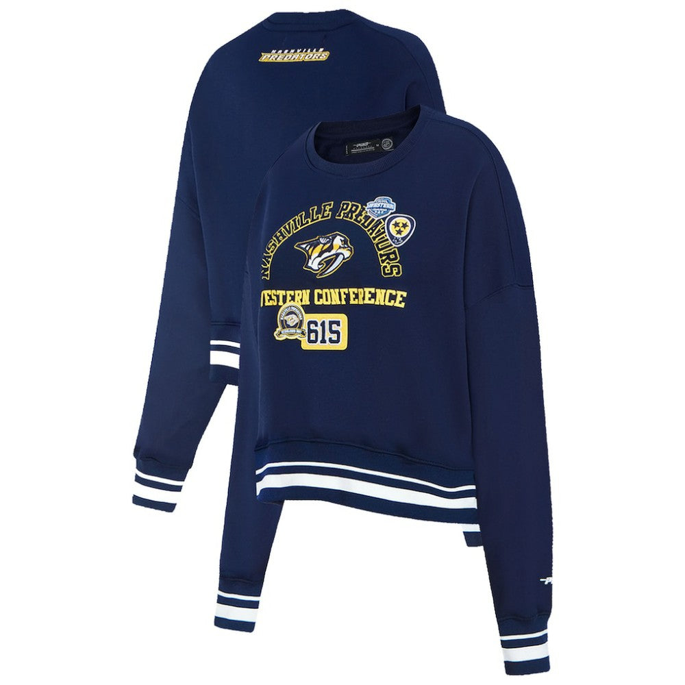Nashville Predators Pro Standard Women's Area Code Cropped Pullover Sweatshirt - Navy - NHL 201205074