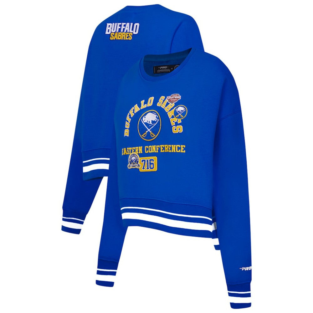 Buffalo Sabres Pro Standard Women's Area Code Cropped Pullover Sweatshirt - Royal - NHL 201205079