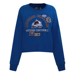 Colorado Avalanche Pro Standard Women's Area Code Cropped Pullover Sweatshirt - Blue - NHL 201205087