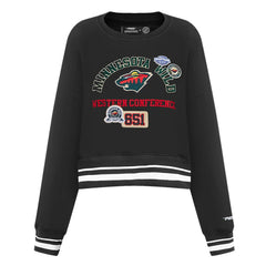 Minnesota Wild Pro Standard Women's Area Code Cropped Pullover Sweatshirt - Black - NHL 201205088