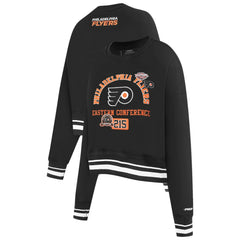 Philadelphia Flyers Pro Standard Women's Area Code Cropped Pullover Sweatshirt - Black - NHL 201205089