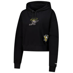 Pittsburgh Penguins Pro Standard Women's Jewels Cropped Pullover Hoodie - Black - NHL 201205116