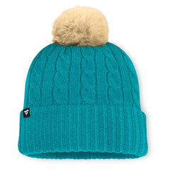 Fanatics Miami Dolphins Women's Cable Knit Cuffed Hat with Pom Aqua