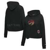 Toronto Raptors Pro Standard Women's Jewels Cropped Pullover Hoodie Black