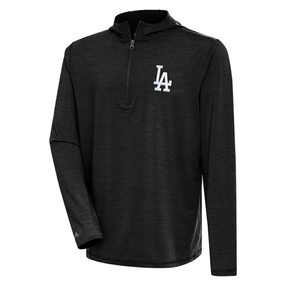 Los Angeles Dodgers Antigua Tidy Quarter-Zip Hoodie - Heather Black - MLB Sale
