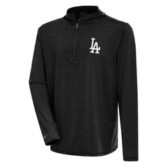 Los Angeles Dodgers Antigua Tidy Quarter-Zip Hoodie - Heather Black - MLB Sale