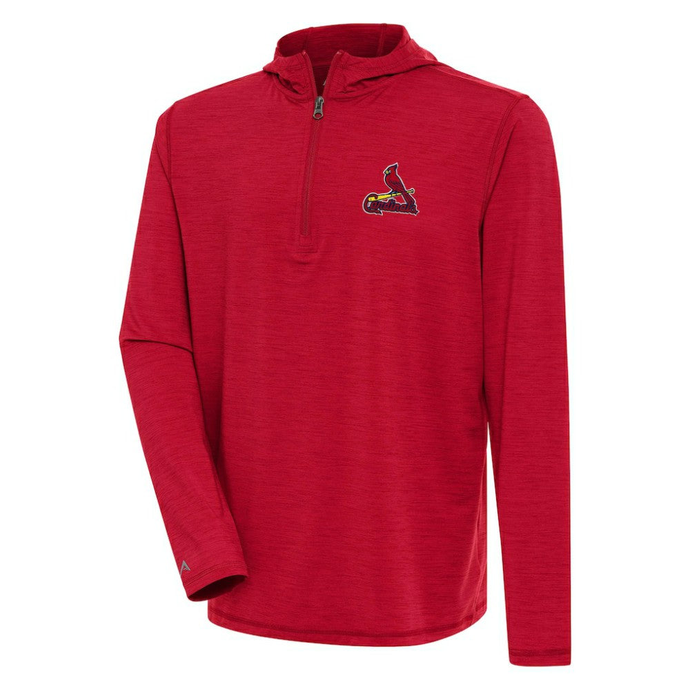 St. Louis Cardinals Antigua Tidy Quarter-Zip Hoodie - Heather Red - MLB Online